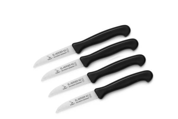 4er-Set Küchenmesser Kunststoff 3" gerade schwarz - rostfrei